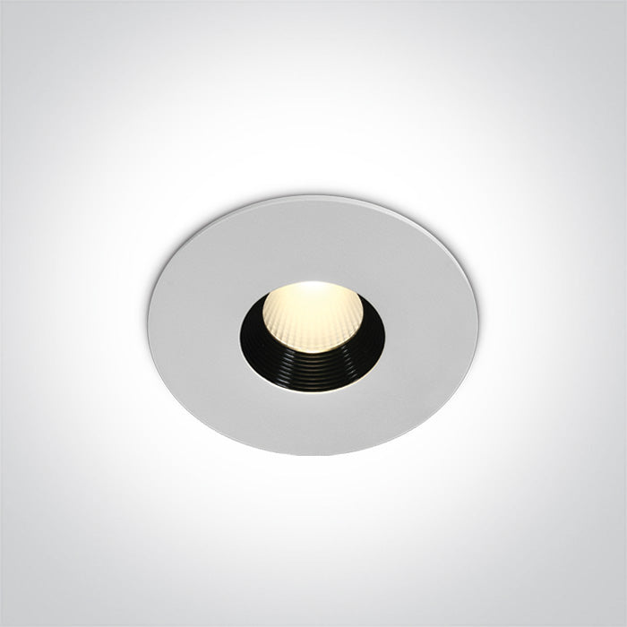 One Light 10108H/W/W WHITE COB LED 8W CW WW 36deg IP54 230v DARK LIGHT