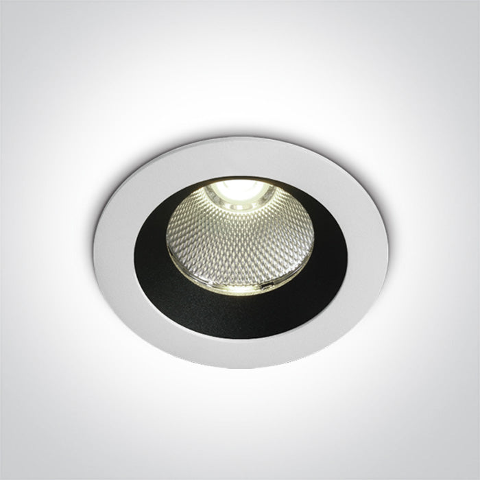 One Light 10110P/W/C WHITE COB LED 12W CW IP65 38deg 230V DARK LIGHT