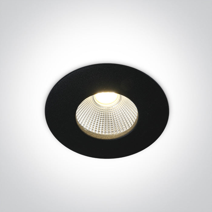One Light 10112P/B/W BLACK COB LED 12w WW 700mA 40 deg IP64