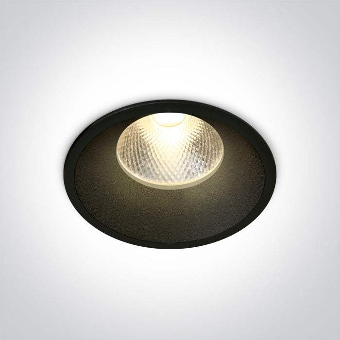 One Light 10112TD/B/W BLACK LED 12W 20deg WW IP20 230V DARK LIGHT