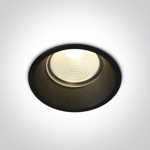 One Light 10112TP/B/W BLACK COB LED 12w WW 700mA 38deg IP44 SEMITRIMLESS