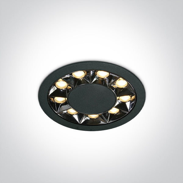 One Light 10112X/B/W BLACK RECESSED 12W WW IP20 38deg 230V DARK LIGHT