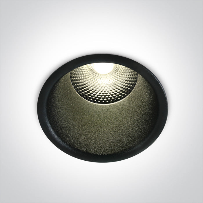 One Light 10115FD/B/W BLACK LED 15W WW 24deg IP20 230V DARK LIGHT