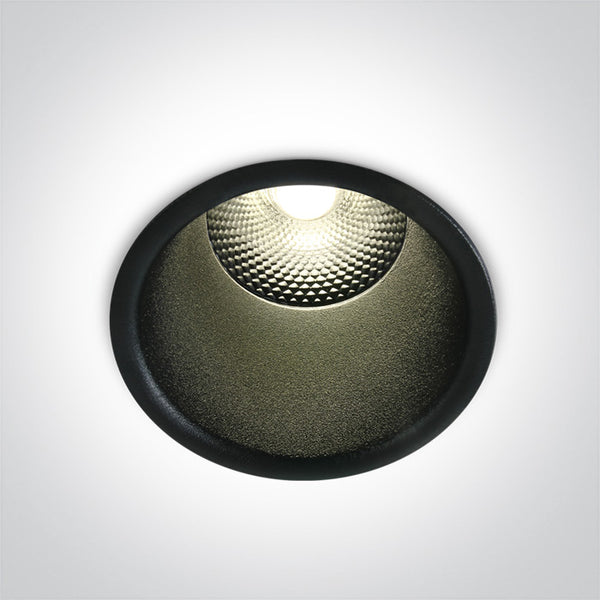One Light 10115FD/B/W BLACK LED 15W WW 24deg IP20 230V DARK LIGHT