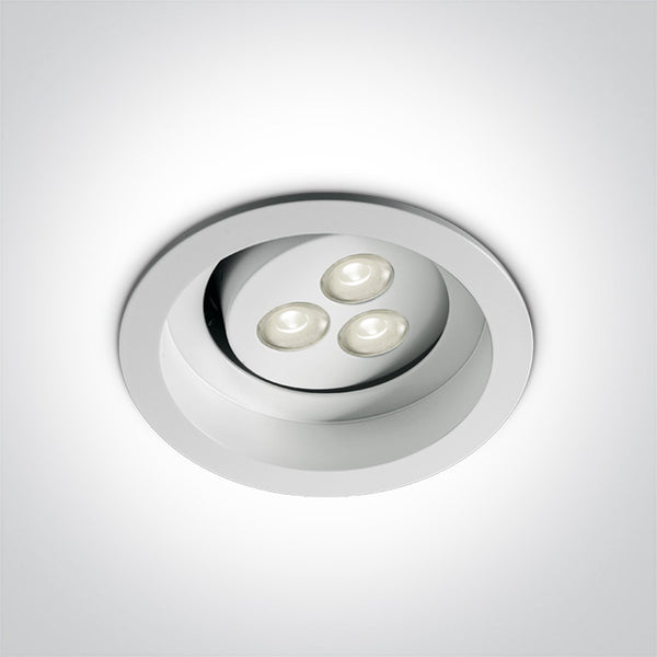 One Light 11103D/W/C WHITE LED 3x1w CW SEMI-TRIMLESS