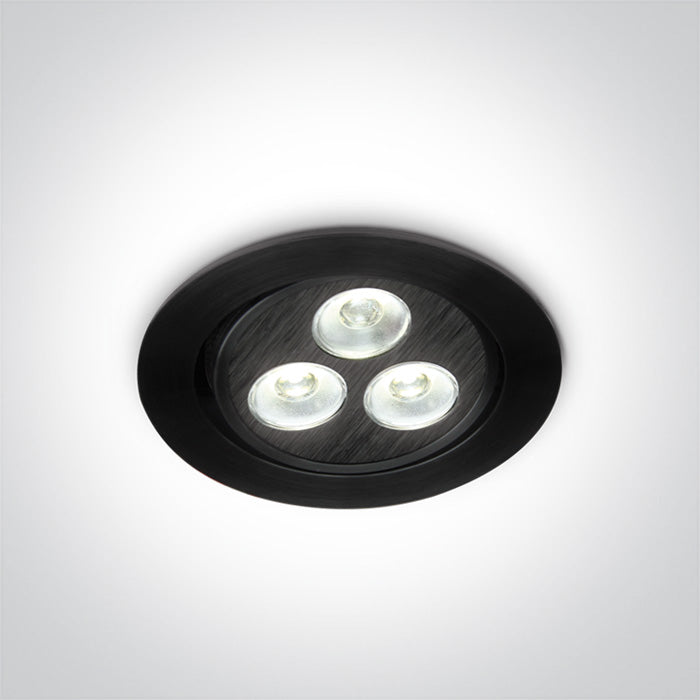 One Light 11103LB/D/35 BLACK LED DAYL 3x1w 35d