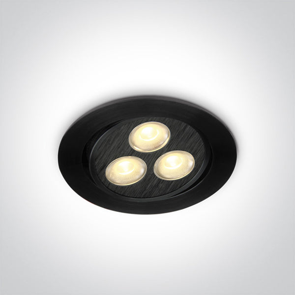 One Light 11103LB/W/35 BLACK LED WARMW 3x1w 35d