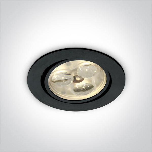 One Light 11103N/B/W/35 BLACK LED WW 3x1w 35d