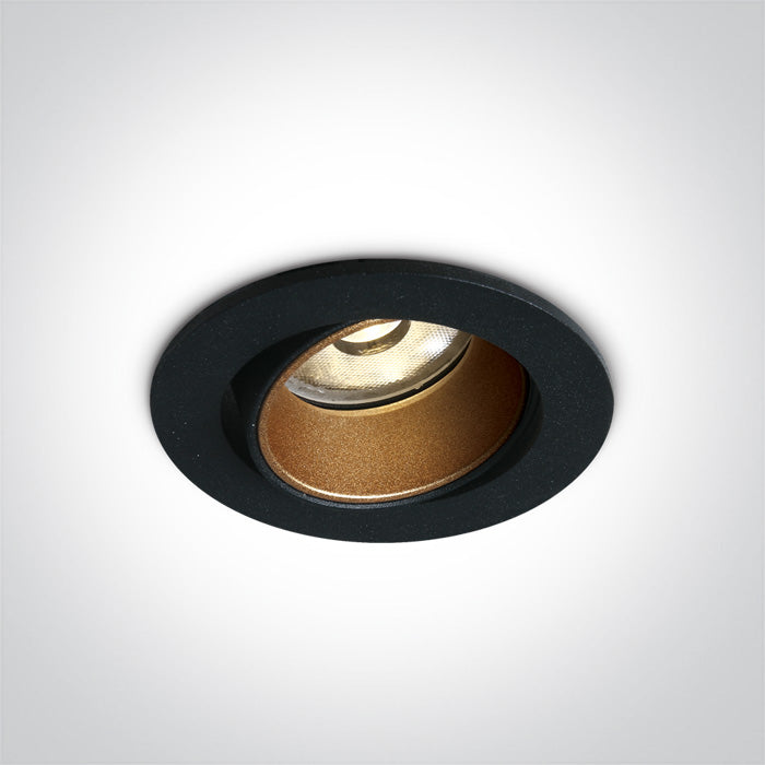 One Light 11104K/B/W BLACK LED 3W@350mA 5W@500mA WW 35deg ADJUSTABLE DARK LIGHT