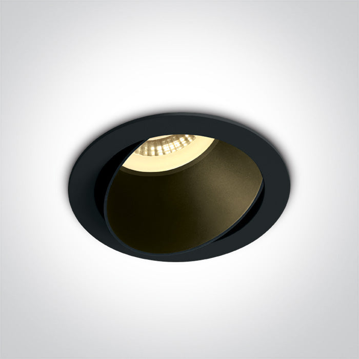 One Light 11105M/B/B BLACK GU10 10W BLACK REFLECTOR DARK LIGHT ADJUSTABLE