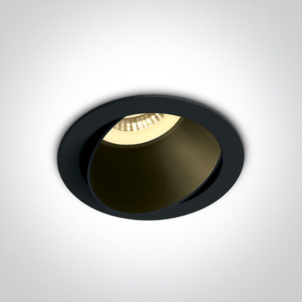 One Light 11105M/B/B BLACK GU10 10W BLACK REFLECTOR DARK LIGHT ADJUSTABLE