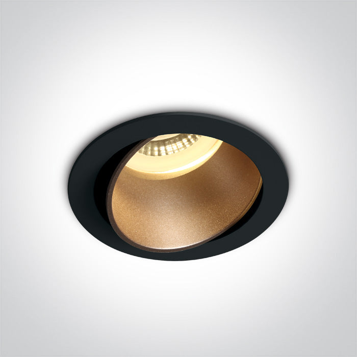 One Light 11105M/B/BS BLACK GU10 10W BRASS REFLECTOR DARK LIGHT ADJUSTABLE