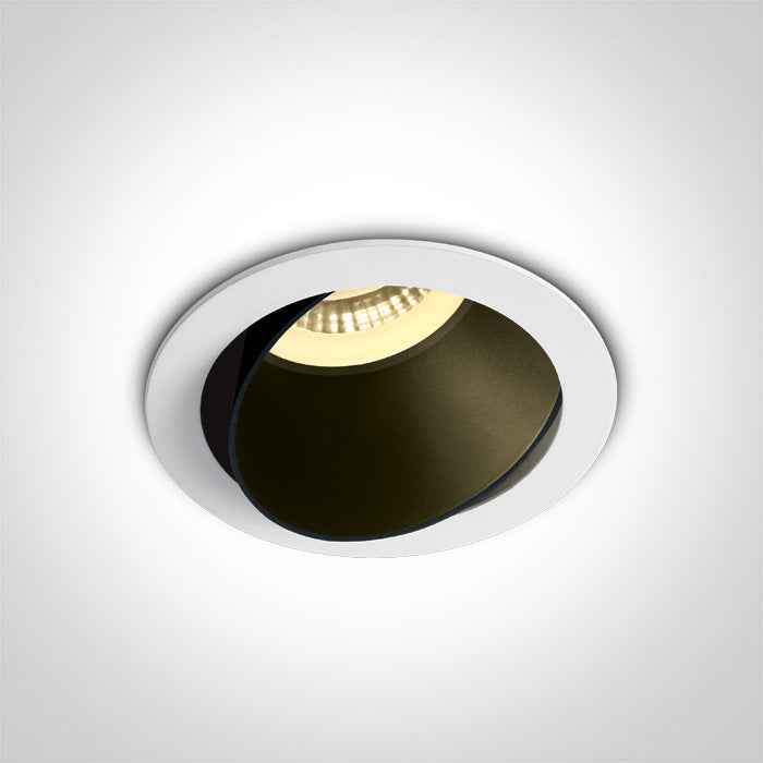 One Light 11105M/W/B WHITE GU10 10W BLACK REFLECTOR DARK LIGHT ADJUSTABLE