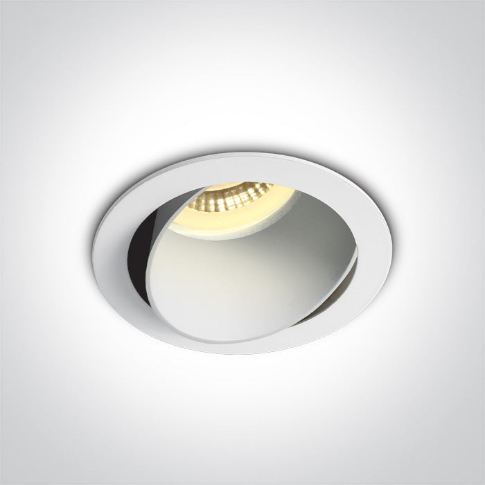 One Light 11105M/W/W WHITE GU10 10W WHITE REFLECTOR DARK LIGHT ADJUSTABLE