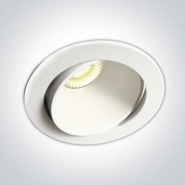 One Light 11106PK/W/W WHITE 8W WW IP54 ADJUSTABLE DARK LIGHT 230V DIMMABLE