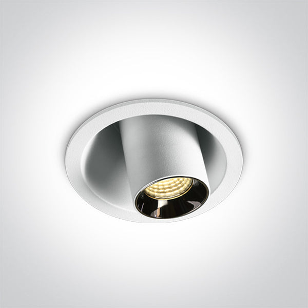 One Light 11106T/W/W WHITE COB RECESSED LED 6W WW 38deg ADJUSTABLE DARK LIGHT 230V