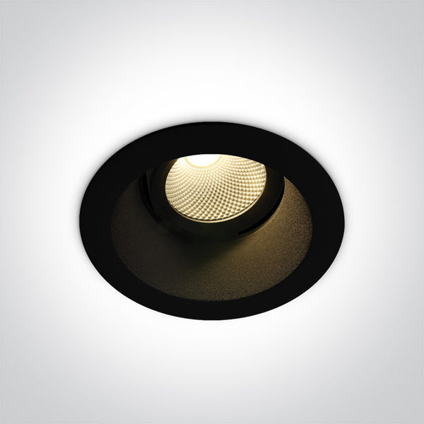 One Light 11107FD/B/W BLACK LED 7W WW IP20 60deg 230V ADJUSTABLE DARK LIGHT