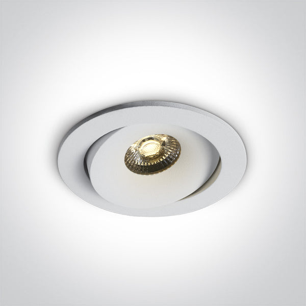 One Light 11107P/W/W WHITE COB LED 7W WW 36deg IP54 700mA ADJUSTABLE