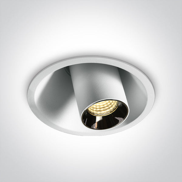 One Light 11107T/W/W WHITE COB RECESSED LED 7W WW 38deg ADJUSTABLE DARK LIGHT 230V