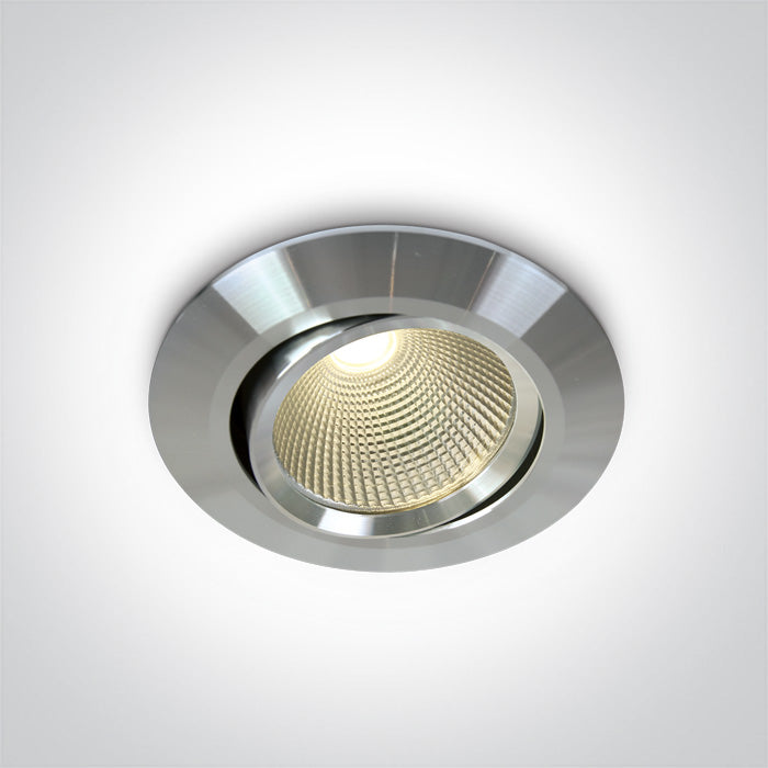 One Light 11112/AL/W ALUMINIUM COB LED 12w WW 700mA 38deg IP20 ADJUSTABLE