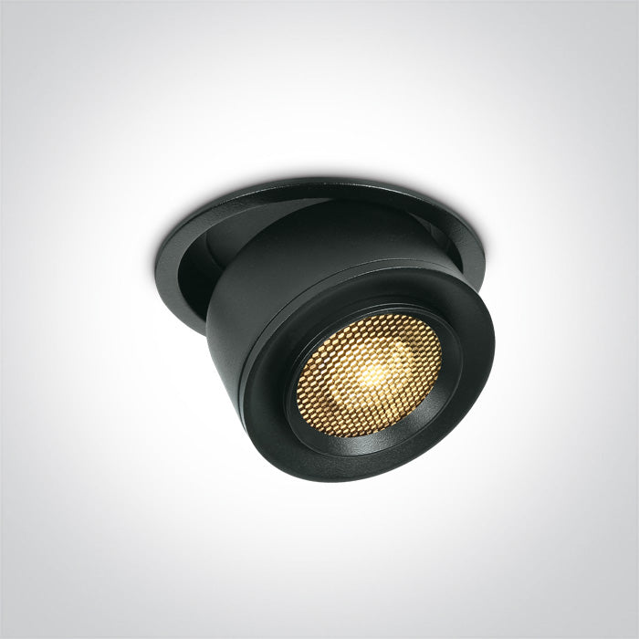 One Light 11115G/B/W BLACK RECESSED COB 15W WW 15-45deg 230V HONEYCOMB