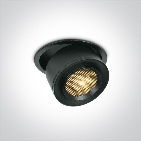 One Light 11115G/B/W BLACK RECESSED COB 15W WW 15-45deg 230V HONEYCOMB