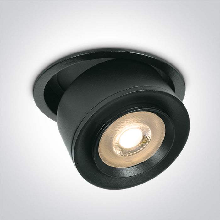 One Light 11128G/B/W BLACK RECESSED COB 25W WW 15-45deg 230V HONEYCOMB