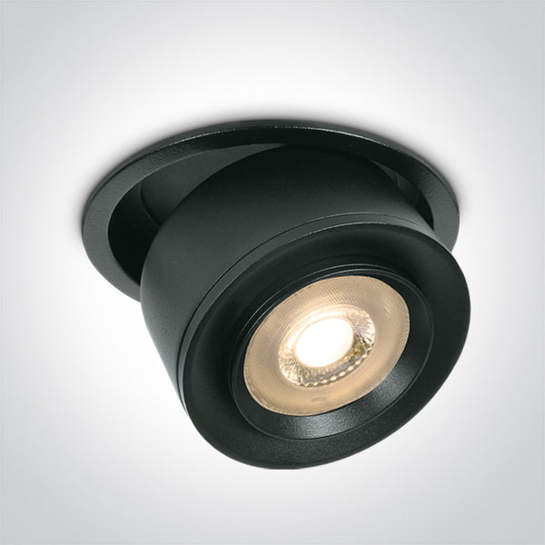 One Light 11128G/B/W BLACK RECESSED COB 25W WW 15-45deg 230V HONEYCOMB