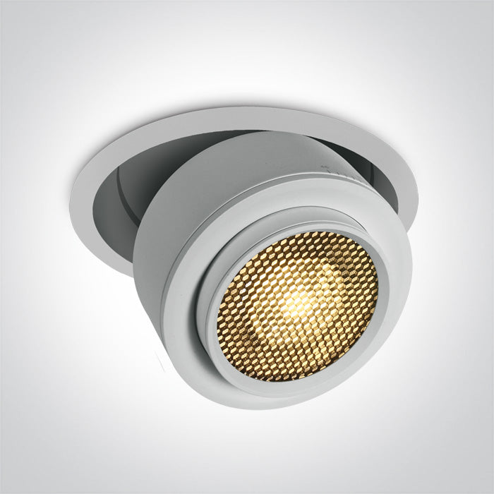 One Light 11128G/W/W WHITE RECESSED COB 25W WW 15-45deg  230V HONEYCOMB