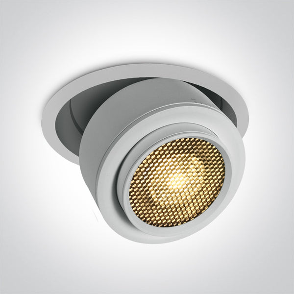 One Light 11128G/W/W WHITE RECESSED COB 25W WW 15-45deg  230V HONEYCOMB