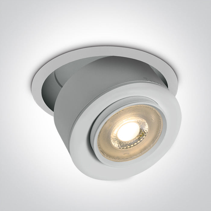 One Light 11128G/W/W WHITE RECESSED COB 25W WW 15-45deg  230V HONEYCOMB