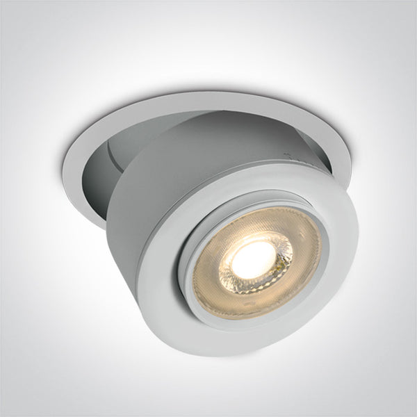 One Light 11128G/W/W WHITE RECESSED COB 25W WW 15-45deg  230V HONEYCOMB