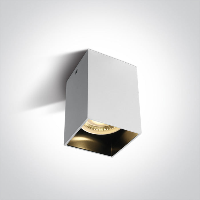 One Light 12105NA/W WHITE GU10 10W DARK LIGHT SQUARE