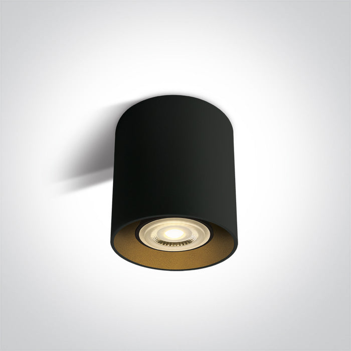 One Light 12105T/B BLACK GU10 10W ROUND 100-240V