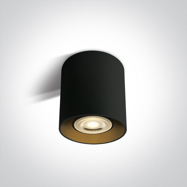 One Light 12105T/B BLACK GU10 10W ROUND 100-240V