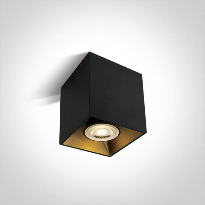 One Light 12105TA/B BLACK GU10 10W SQUARE 100-240V