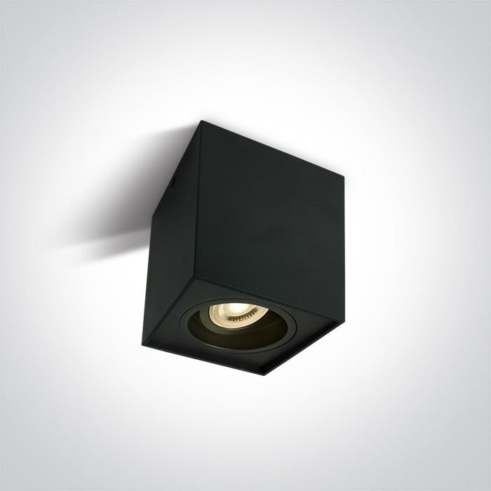 One Light 12105YA/B BLACK GU10 10W ADJUSTABLE SQUARE 100-240V