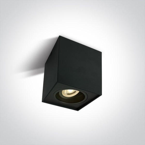 One Light 12105YA/B BLACK GU10 10W ADJUSTABLE SQUARE 100-240V