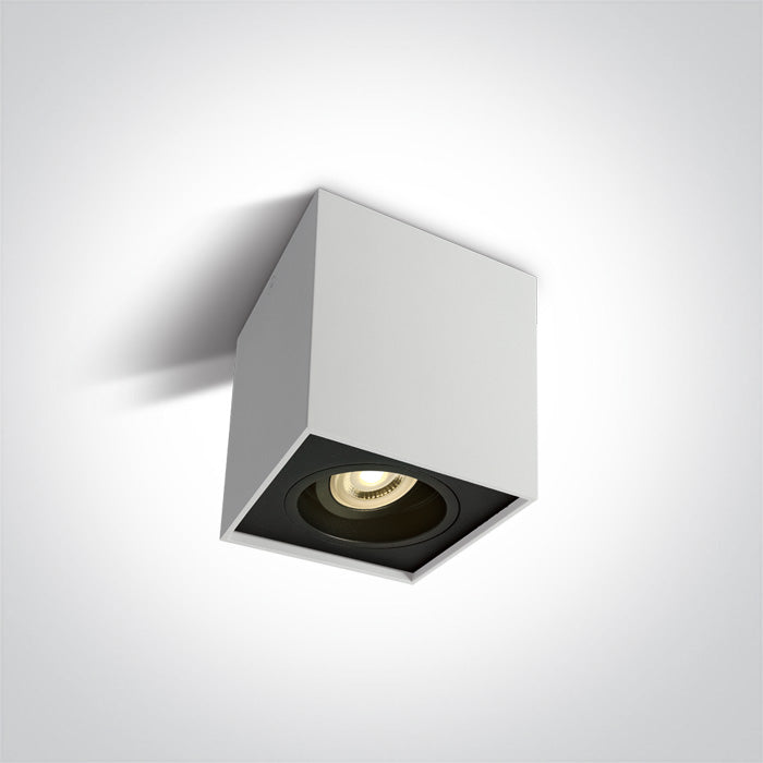 One Light 12105YA/W WHITE GU10 10W ADJUSTABLE SQUARE 100-240V