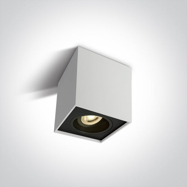 One Light 12105YA/W WHITE GU10 10W ADJUSTABLE SQUARE 100-240V