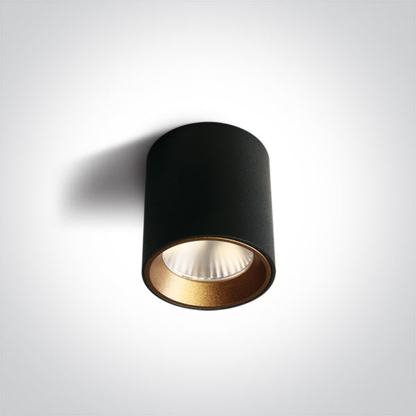 One Light 12107K/B/W BLACK LED 7W WW 35deg 230V ROUND