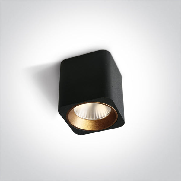 One Light 12107KA/B/W BLACK LED 7W WW 35deg 230V SQUARE
