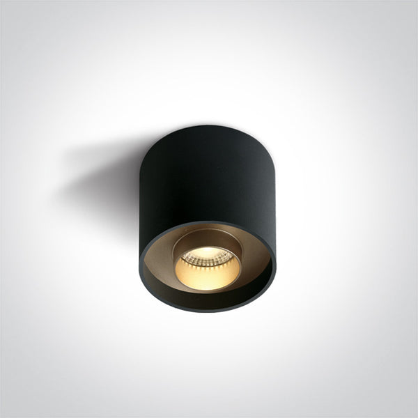 One Light 12108D/B/W BLACK LED 8W WW IP20 230V DARK LIGHT