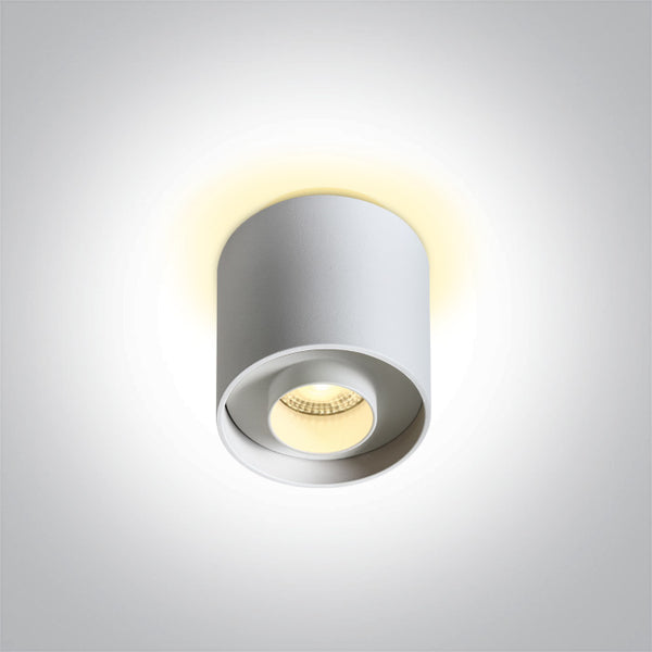 One Light 12108DB/W/W WHITE BACKLIT LED 8W WW IP20 230V DARK LIGHT