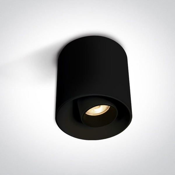 One Light 12108T/B/W BLACK 8W WW IP20 36deg ADJUSTABLE 230V DARK LIGHT