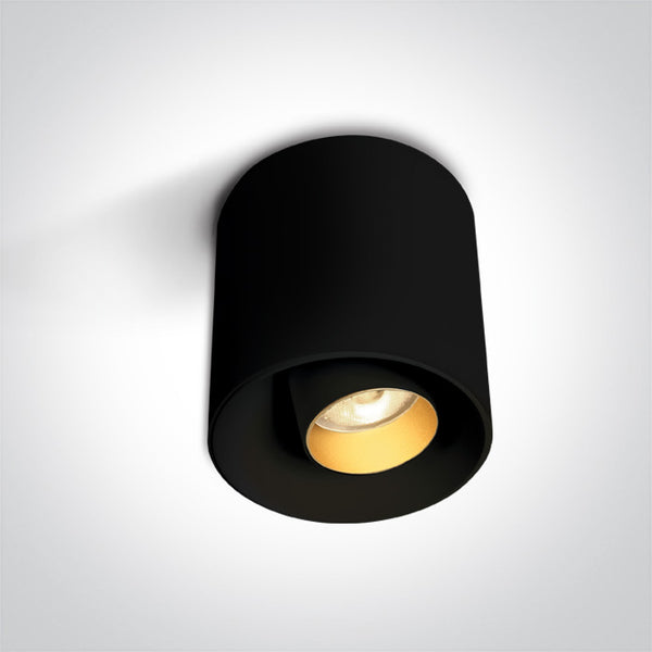 One Light 12108T/B/W BLACK 8W WW IP20 36deg ADJUSTABLE 230V DARK LIGHT