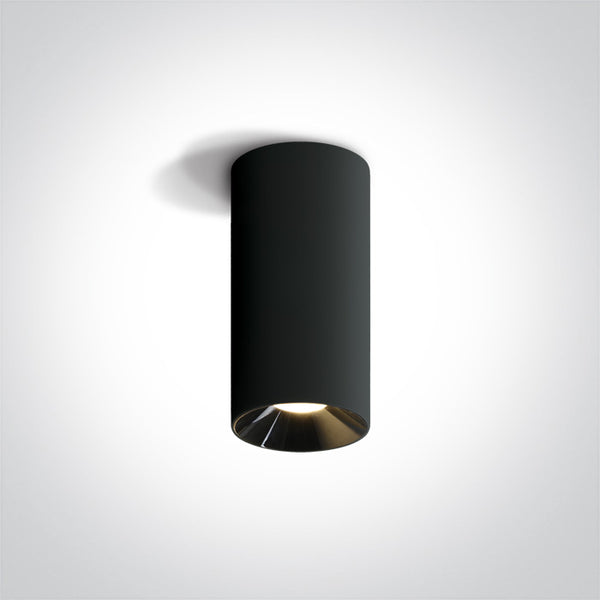 One Light 12115D/B/W BLACK LED CYLINDER 15W WW 45deg 230V