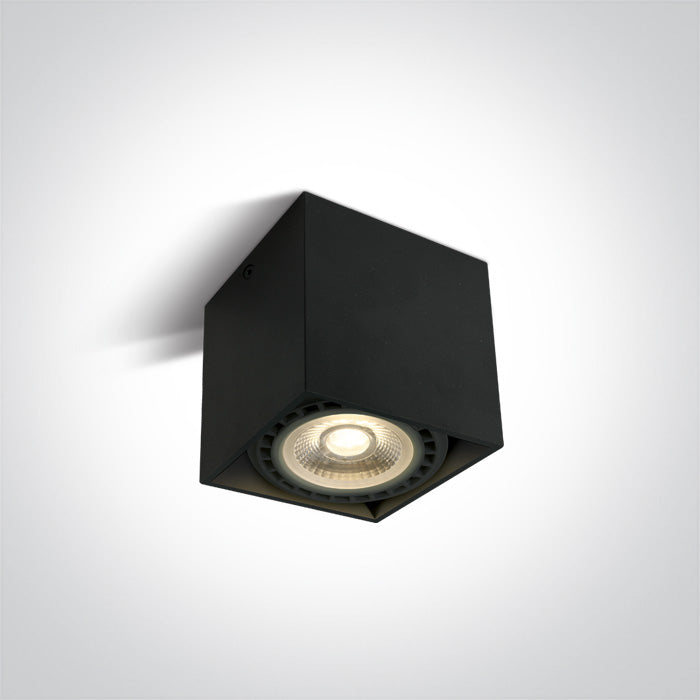 One Light 12144A/B BLACK GU10 R111 15W SQUARE 100-240V