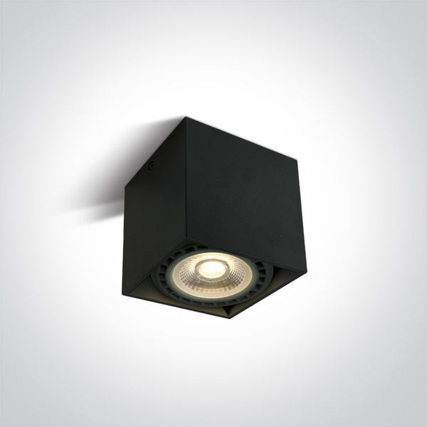 One Light 12144A/B BLACK GU10 R111 15W SQUARE 100-240V