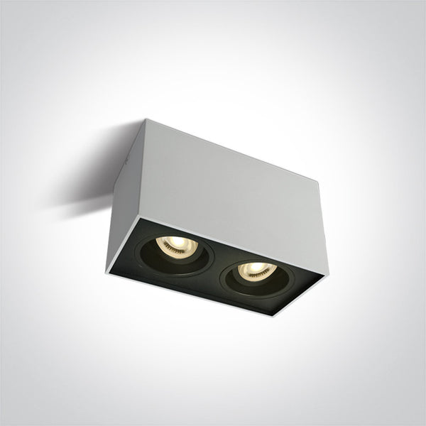One Light 12205YA/W WHITE GU10 2x10W ADJUSTABLE SQUARE 100-240V